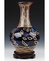 顏色釉雕刻 玉壺賞瓶